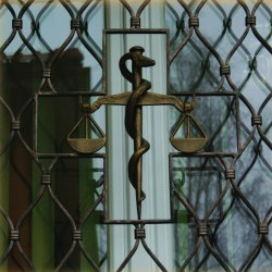 Blacksmithing - a hand wrought iron grille in a healthcare centre